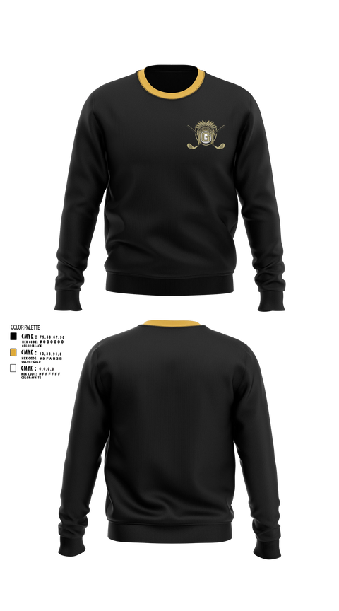 Crew Neck Sweatshirt, Gaffney Indians, Golf, Teamtime, Team time, sublimation, custom sports apparel, team uniforms, spirit wear, spiritwear, sports uniforms, custom shirts, team store, custom team store, fundraiser sports, apparel fundraiser
