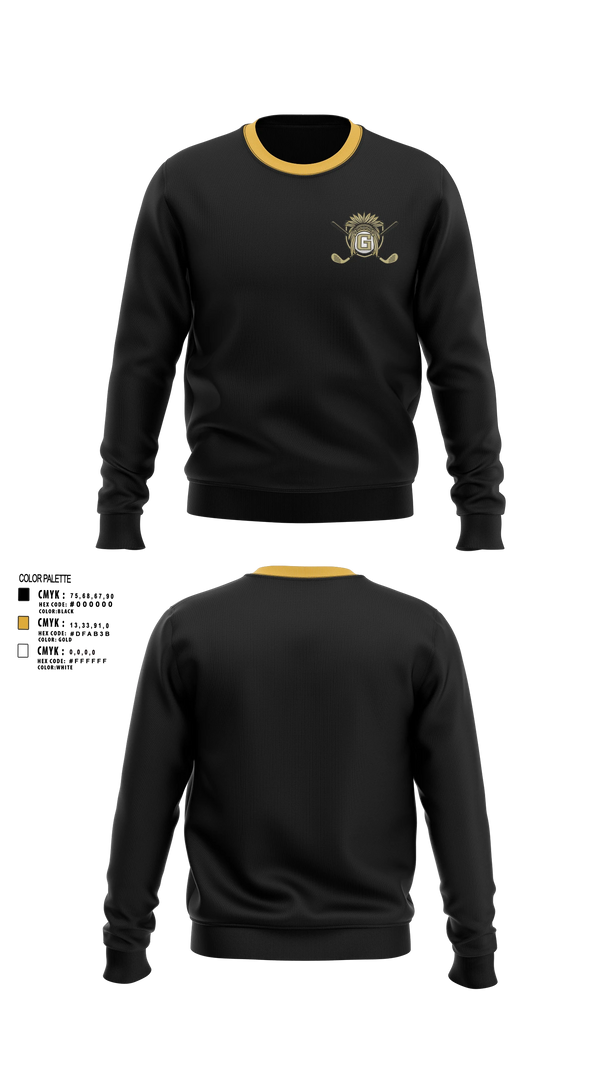 Crew Neck Sweatshirt, Gaffney Indians, Golf, Teamtime, Team time, sublimation, custom sports apparel, team uniforms, spirit wear, spiritwear, sports uniforms, custom shirts, team store, custom team store, fundraiser sports, apparel fundraiser