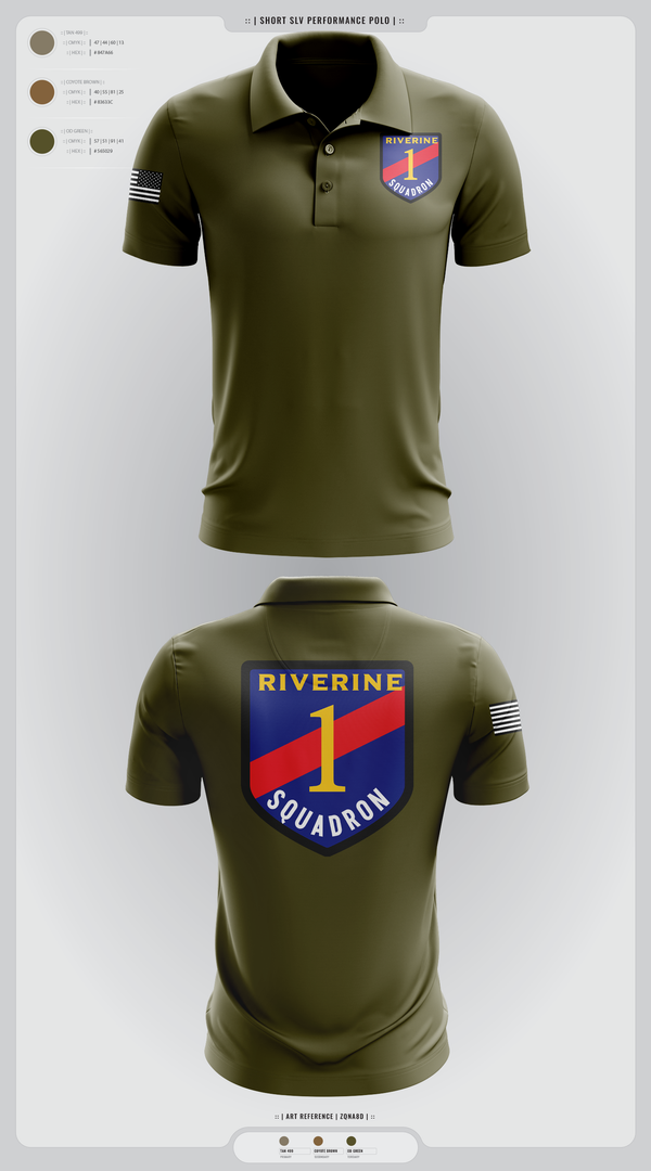 Short Sleeve Performance Polo, Riverine Squadron One, , Teamtime, Team time, sublimation, custom sports apparel, team uniforms, spirit wear, spiritwear, sports uniforms, custom shirts, team store, custom team store, fundraiser sports, apparel fundraiser