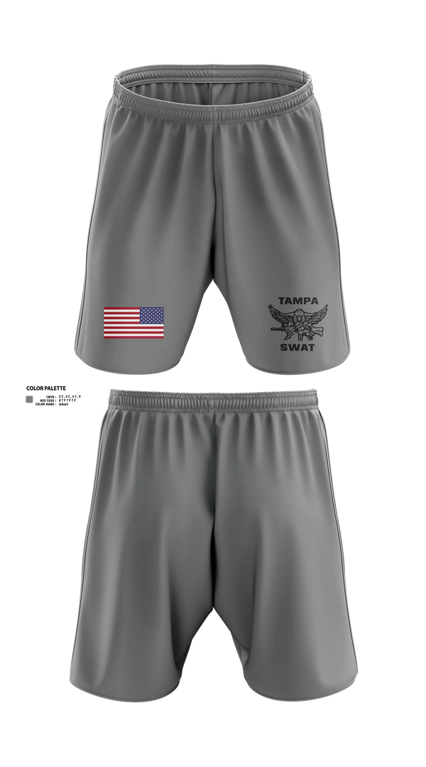 Athletic Shorts With Pockets, Tampa SWAT, Police, Teamtime, Team time, sublimation, custom sports apparel, team uniforms, spirit wear, spiritwear, sports uniforms, custom shirts, team store, custom team store, fundraiser sports, apparel fundraiser