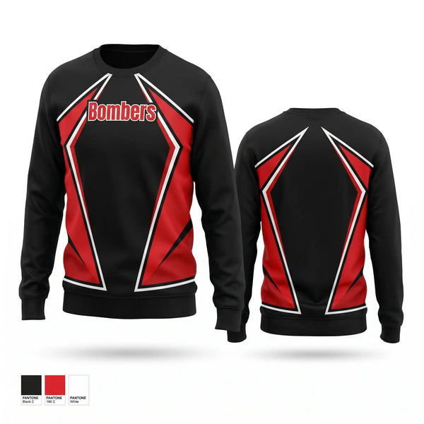 Crew Neck Sweatshirt, Bombers, Baseball, Teamtime, Team time, sublimation, custom sports apparel, team uniforms, spirit wear, spiritwear, sports uniforms, custom shirts, team store, custom team store, fundraiser sports, apparel fundraiser