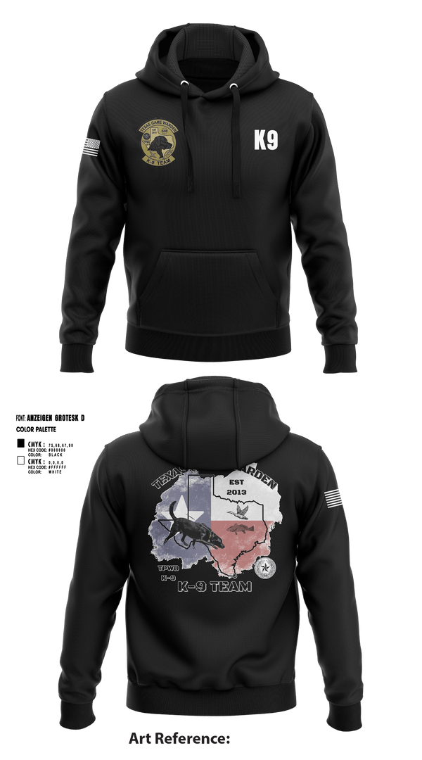 Hoodie, TXGW K9, Police, Teamtime, Team time, sublimation, custom sports apparel, team uniforms, spirit wear, spiritwear, sports uniforms, custom shirts, team store, custom team store, fundraiser sports, apparel fundraiser