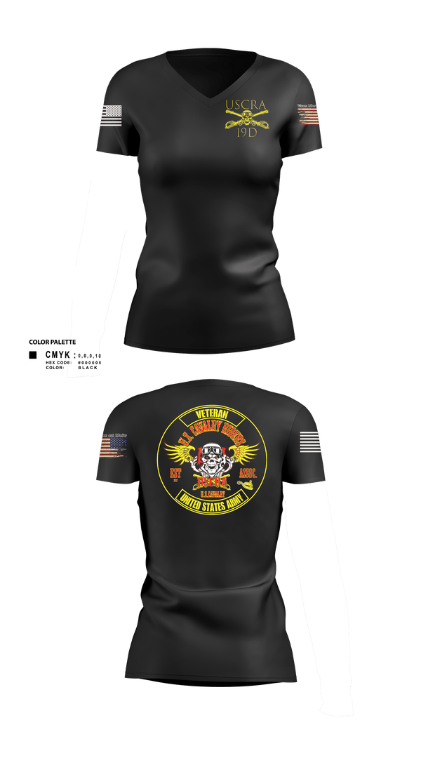 Women's Short Sleeve Vneck Shirt, US Cavalry Riders, Army, Teamtime, Team time, sublimation, custom sports apparel, team uniforms, spirit wear, spiritwear, sports uniforms, custom shirts, team store, custom team store, fundraiser sports, apparel fundraiser