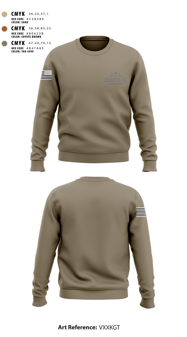Crew Neck Sweatshirt, 2668th TC, National Guard, Teamtime, Team time, sublimation, custom sports apparel, team uniforms, spirit wear, spiritwear, sports uniforms, custom shirts, team store, custom team store, fundraiser sports, apparel fundraiser