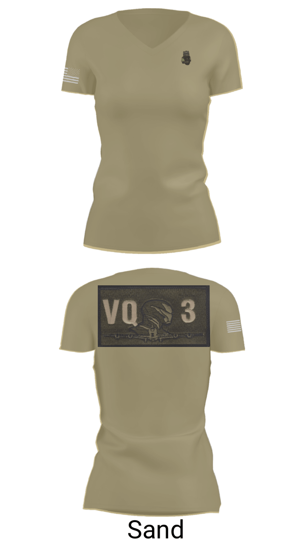 Women's Short Sleeve Vneck Shirt, VQ-3 DET TRVS, Navy, Teamtime, Team time, sublimation, custom sports apparel, team uniforms, spirit wear, spiritwear, sports uniforms, custom shirts, team store, custom team store, fundraiser sports, apparel fundraiser