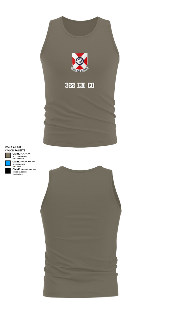 Tank Top, 322 EN CO, Army, Teamtime, Team time, sublimation, custom sports apparel, team uniforms, spirit wear, spiritwear, sports uniforms, custom shirts, team store, custom team store, fundraiser sports, apparel fundraiser