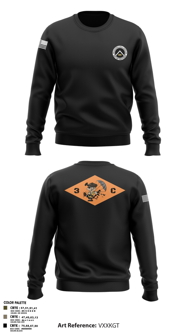Crew Neck Sweatshirt, 3rd Platoon, CCo, 1-508th PIR, , Teamtime, Team time, sublimation, custom sports apparel, team uniforms, spirit wear, spiritwear, sports uniforms, custom shirts, team store, custom team store, fundraiser sports, apparel fundraiser