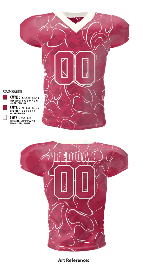 Football Jersey, Red oak, Football, Teamtime, Team time, sublimation, custom sports apparel, team uniforms, spirit wear, spiritwear, sports uniforms, custom shirts, team store, custom team store, fundraiser sports, apparel fundraiser