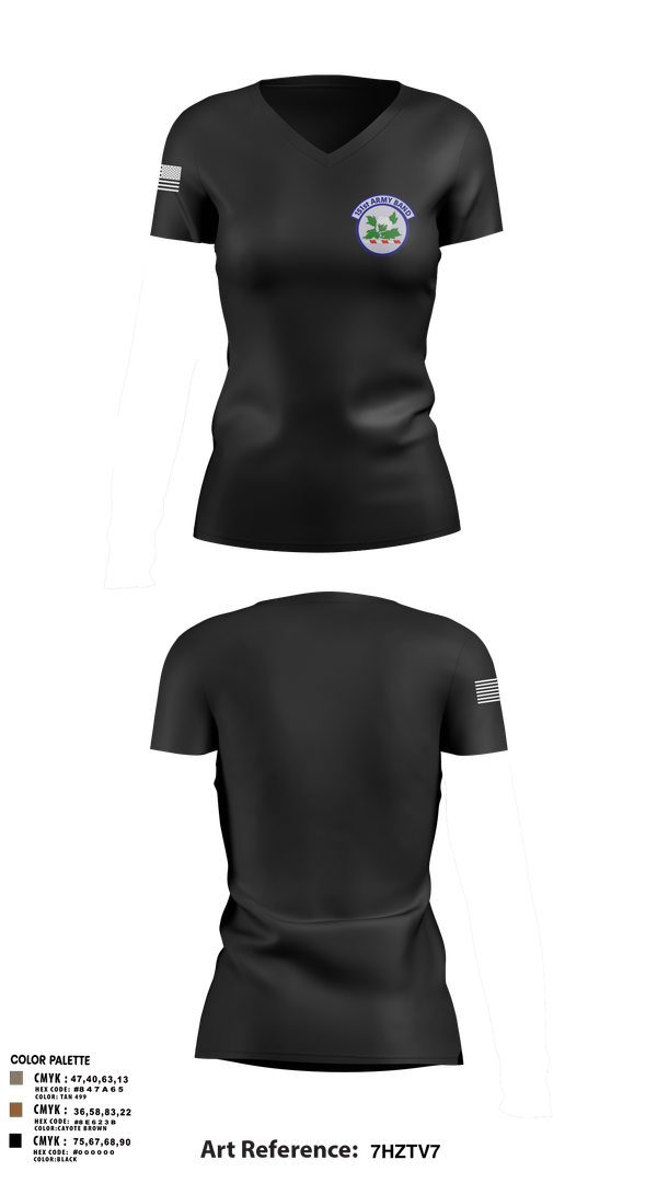 Womens Short Sleeve Vneck Shirt, 151st Army Band, , Teamtime, Team time, sublimation, custom sports apparel, team uniforms, spirit wear, spiritwear, sports uniforms, custom shirts, team store, custom team store, fundraiser sports, apparel fundraiser
