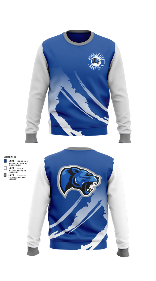 Crew Neck Sweatshirt, Denmark Tech Panthers, Baseball, Teamtime, Team time, sublimation, custom sports apparel, team uniforms, spirit wear, spiritwear, sports uniforms, custom shirts, team store, custom team store, fundraiser sports, apparel fundraiser