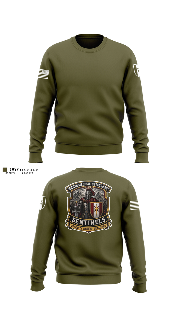 Crew Neck Sweatshirt, 528th MED DET COSC, Army, Teamtime, Team time, sublimation, custom sports apparel, team uniforms, spirit wear, spiritwear, sports uniforms, custom shirts, team store, custom team store, fundraiser sports, apparel fundraiser