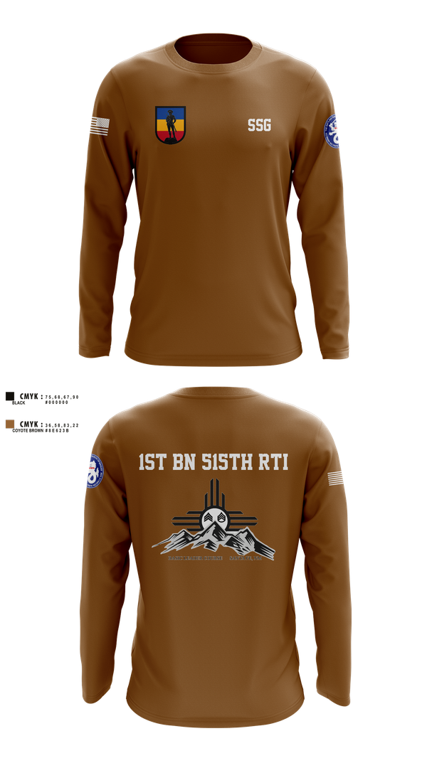Long Sleeve Performance Shirt, 1st BN 515th RTI, Army, Teamtime, Team time, sublimation, custom sports apparel, team uniforms, spirit wear, spiritwear, sports uniforms, custom shirts, team store, custom team store, fundraiser sports, apparel fundraiser