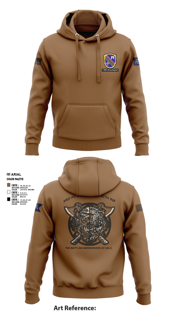 Hoodie, Co A, 1st-160th INF, 79th IBCT, , Teamtime, Team time, sublimation, custom sports apparel, team uniforms, spirit wear, spiritwear, sports uniforms, custom shirts, team store, custom team store, fundraiser sports, apparel fundraiser