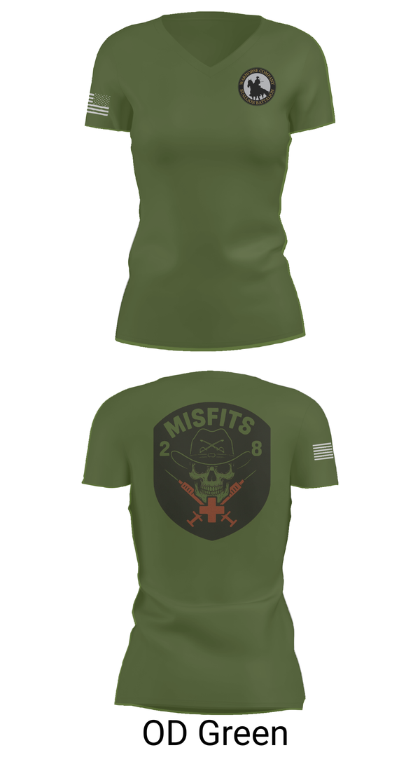 Womens Short Sleeve Vneck Shirt, 2-8 Cav, HHC, Medic Platoon, , Teamtime, Team time, sublimation, custom sports apparel, team uniforms, spirit wear, spiritwear, sports uniforms, custom shirts, team store, custom team store, fundraiser sports, apparel fundraiser