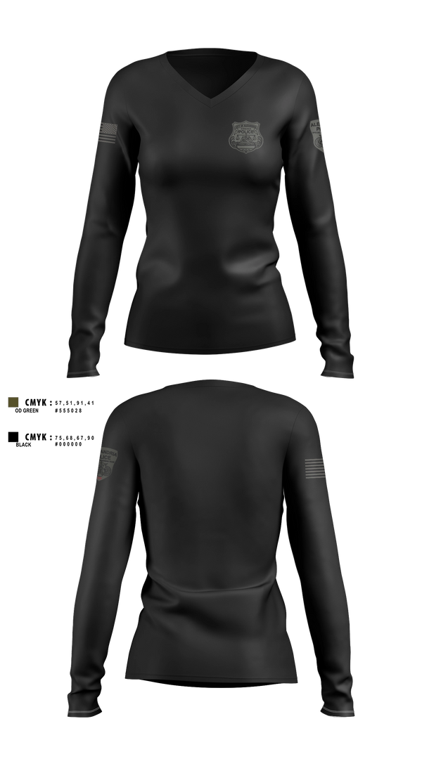 Womens Long Sleeve Vneck Shirt, Alexandria Police Department Special Operations, Police, Teamtime, Team time, sublimation, custom sports apparel, team uniforms, spirit wear, spiritwear, sports uniforms, custom shirts, team store, custom team store, fundraiser sports, apparel fundraiser