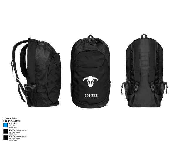 Gear Bag, 104 BEB, National Guard, Teamtime, Team time, sublimation, custom sports apparel, team uniforms, spirit wear, spiritwear, sports uniforms, custom shirts, team store, custom team store, fundraiser sports, apparel fundraiser