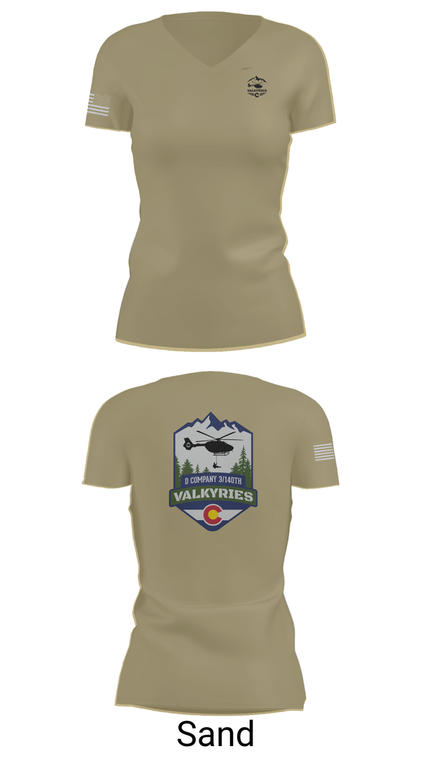Womens Short Sleeve Vneck Shirt, D Co 3-140th AVN, National Guard, Teamtime, Team time, sublimation, custom sports apparel, team uniforms, spirit wear, spiritwear, sports uniforms, custom shirts, team store, custom team store, fundraiser sports, apparel fundraiser