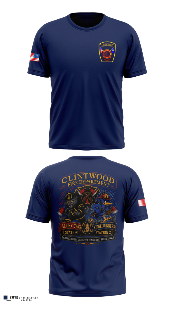 Short Sleeve Performance Shirt, Clintwood Fire Department, Fire Department, Teamtime, Team time, sublimation, custom sports apparel, team uniforms, spirit wear, spiritwear, sports uniforms, custom shirts, team store, custom team store, fundraiser sports, apparel fundraiser