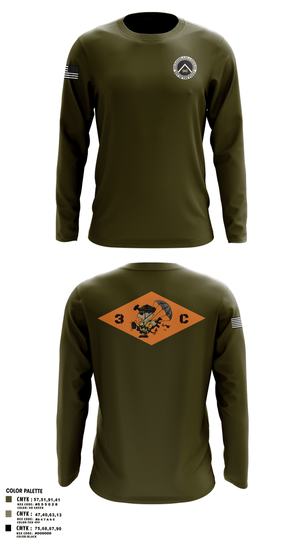Long Sleeve Performance Polo, 3rd Platoon, CCo, 1-508th PIR, , Teamtime, Team time, sublimation, custom sports apparel, team uniforms, spirit wear, spiritwear, sports uniforms, custom shirts, team store, custom team store, fundraiser sports, apparel fundraiser