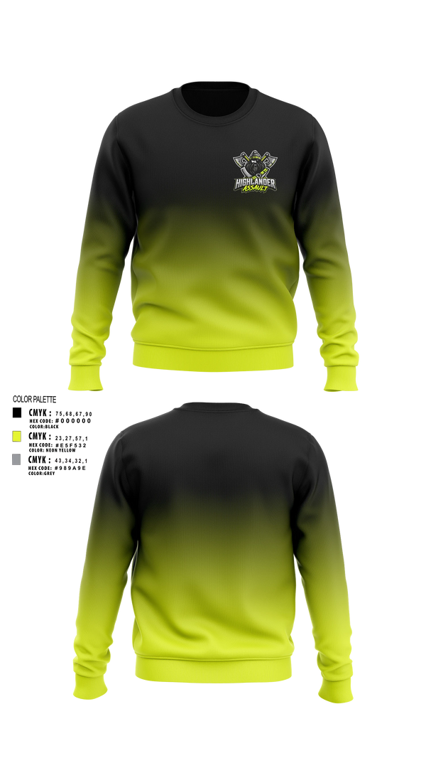 Crew Neck Sweatshirt, Highlander Assault, , Teamtime, Team time, sublimation, custom sports apparel, team uniforms, spirit wear, spiritwear, sports uniforms, custom shirts, team store, custom team store, fundraiser sports, apparel fundraiser