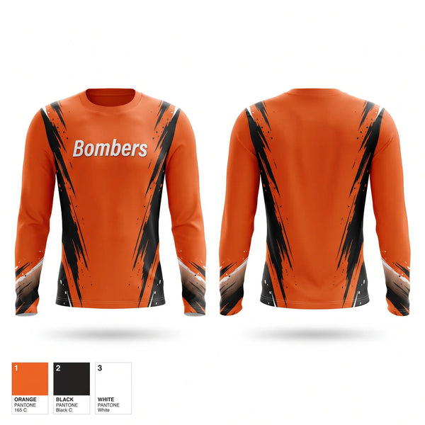 Long Sleeve Performance Shirt, Bombers, Softball, Teamtime, Team time, sublimation, custom sports apparel, team uniforms, spirit wear, spiritwear, sports uniforms, custom shirts, team store, custom team store, fundraiser sports, apparel fundraiser