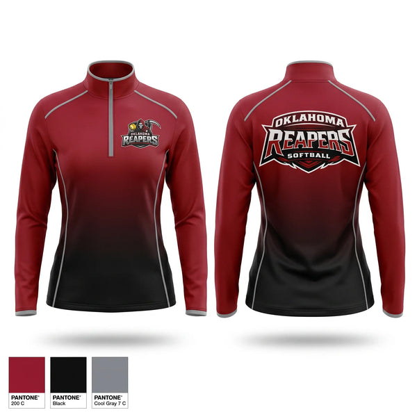 Quarter Zip Jacket, Oklahoma Reapers, Softball, Teamtime, Team time, sublimation, custom sports apparel, team uniforms, spirit wear, spiritwear, sports uniforms, custom shirts, team store, custom team store, fundraiser sports, apparel fundraiser