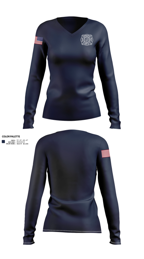 Womens Long Sleeve Vneck Shirt, Middlesex Hose Co, Fire Department, Teamtime, Team time, sublimation, custom sports apparel, team uniforms, spirit wear, spiritwear, sports uniforms, custom shirts, team store, custom team store, fundraiser sports, apparel fundraiser