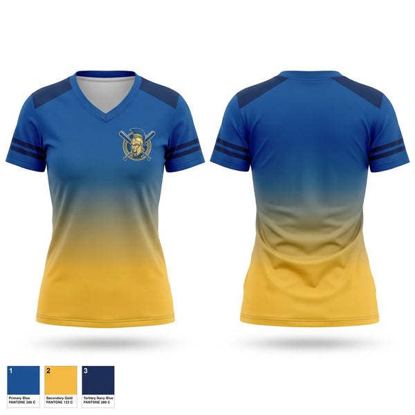 Womens Short Sleeve Vneck Shirt, Trojans, Softball, Teamtime, Team time, sublimation, custom sports apparel, team uniforms, spirit wear, spiritwear, sports uniforms, custom shirts, team store, custom team store, fundraiser sports, apparel fundraiser