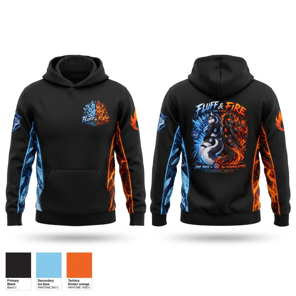 Hoodie, Fluff and fire, E-Sports, Teamtime, Team time, sublimation, custom sports apparel, team uniforms, spirit wear, spiritwear, sports uniforms, custom shirts, team store, custom team store, fundraiser sports, apparel fundraiser