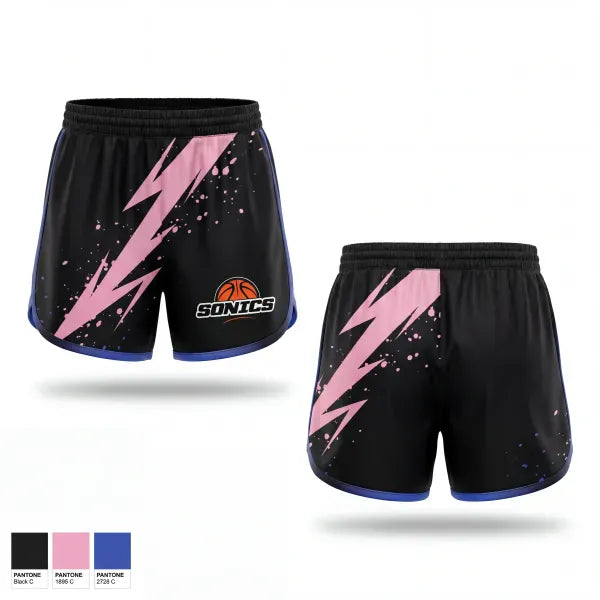 Womens Shorts, Sonics, Women's Basketball, Teamtime, Team time, sublimation, custom sports apparel, team uniforms, spirit wear, spiritwear, sports uniforms, custom shirts, team store, custom team store, fundraiser sports, apparel fundraiser