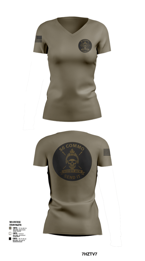 Womens Short Sleeve Vneck Shirt, 1/278th ACR, , Teamtime, Team time, sublimation, custom sports apparel, team uniforms, spirit wear, spiritwear, sports uniforms, custom shirts, team store, custom team store, fundraiser sports, apparel fundraiser