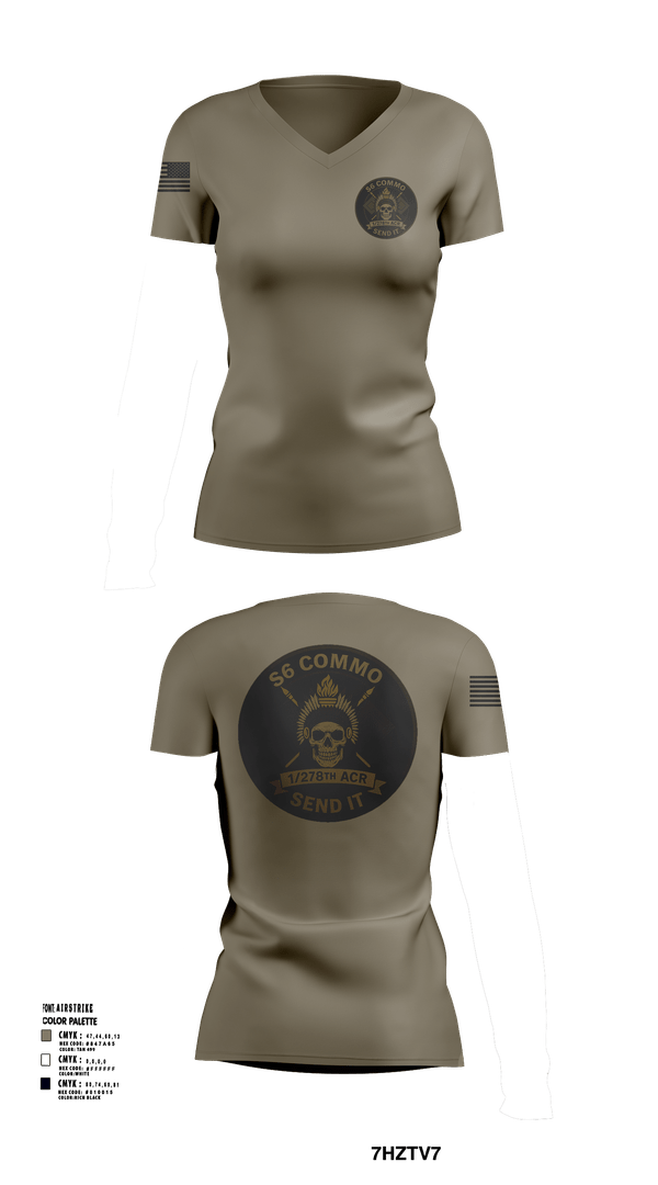 Womens Short Sleeve Vneck Shirt, 1/278th ACR, , Teamtime, Team time, sublimation, custom sports apparel, team uniforms, spirit wear, spiritwear, sports uniforms, custom shirts, team store, custom team store, fundraiser sports, apparel fundraiser
