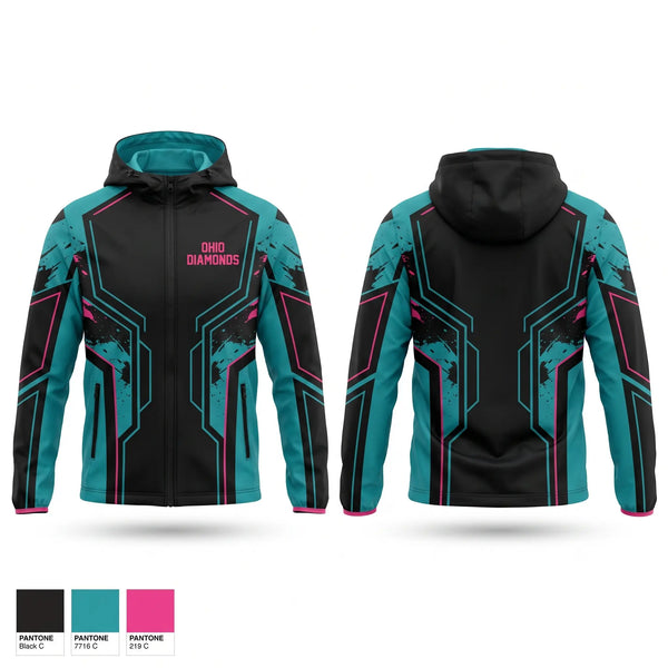 Windbreaker, Ohio Diamonds, Softball, Teamtime, Team time, sublimation, custom sports apparel, team uniforms, spirit wear, spiritwear, sports uniforms, custom shirts, team store, custom team store, fundraiser sports, apparel fundraiser