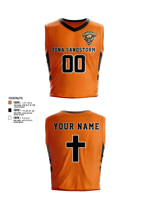 Mens Basketball Jersey, Zona Sandstorm, Men's Basketball, Teamtime, Team time, sublimation, custom sports apparel, team uniforms, spirit wear, spiritwear, sports uniforms, custom shirts, team store, custom team store, fundraiser sports, apparel fundraiser