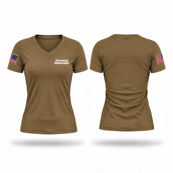 Womens Short Sleeve Vneck Shirt, Personal Minimalist, Army, Teamtime, Team time, sublimation, custom sports apparel, team uniforms, spirit wear, spiritwear, sports uniforms, custom shirts, team store, custom team store, fundraiser sports, apparel fundraiser