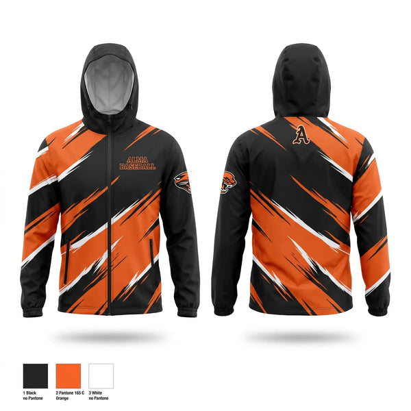 Windbreaker, Alma, Baseball, Teamtime, Team time, sublimation, custom sports apparel, team uniforms, spirit wear, spiritwear, sports uniforms, custom shirts, team store, custom team store, fundraiser sports, apparel fundraiser