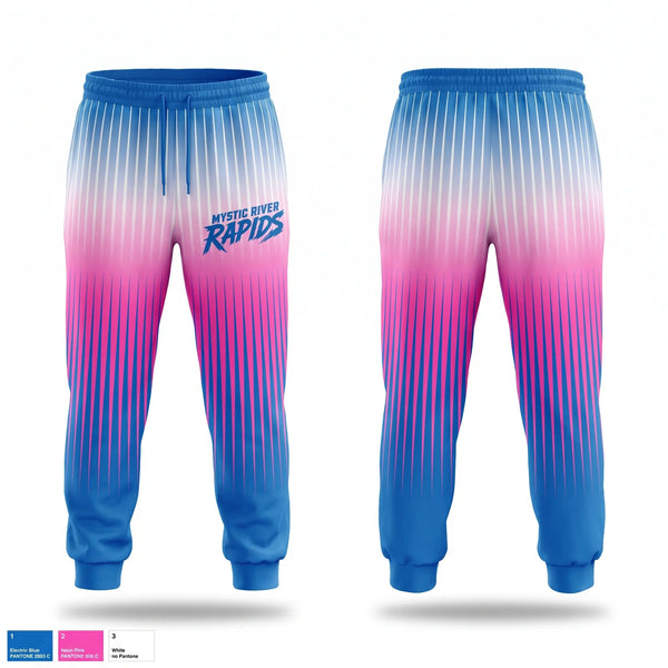 Sweatpants, Mystic River Rapids, Baseball, Teamtime, Team time, sublimation, custom sports apparel, team uniforms, spirit wear, spiritwear, sports uniforms, custom shirts, team store, custom team store, fundraiser sports, apparel fundraiser
