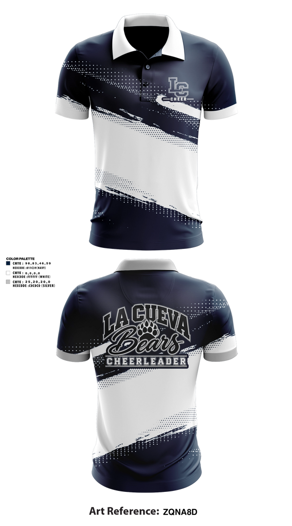 Short Sleeve Performance Polo, La Cueva Bears, Cheer, Teamtime, Team time, sublimation, custom sports apparel, team uniforms, spirit wear, spiritwear, sports uniforms, custom shirts, team store, custom team store, fundraiser sports, apparel fundraiser