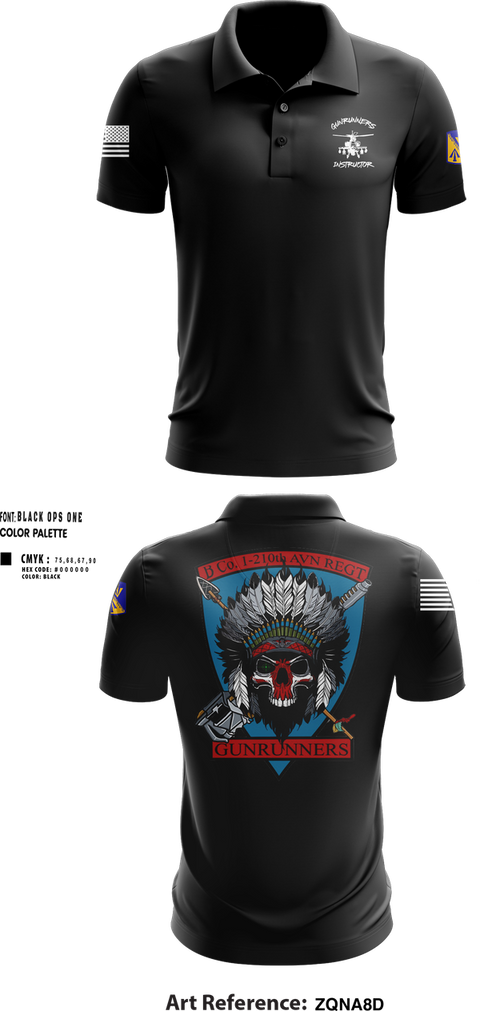 Short Sleeve Performance Polo, B Company, 1-210th Aviation Regt, Army, Teamtime, Team time, sublimation, custom sports apparel, team uniforms, spirit wear, spiritwear, sports uniforms, custom shirts, team store, custom team store, fundraiser sports, apparel fundraiser