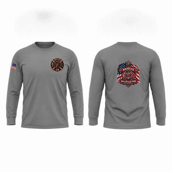 Long Sleeve Performance Shirt, Battles Fire Department, Fire Department, Teamtime, Team time, sublimation, custom sports apparel, team uniforms, spirit wear, spiritwear, sports uniforms, custom shirts, team store, custom team store, fundraiser sports, apparel fundraiser