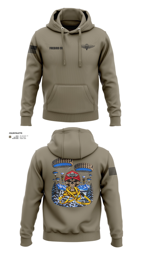 Hoodie, Firebird Co, Army, Teamtime, Team time, sublimation, custom sports apparel, team uniforms, spirit wear, spiritwear, sports uniforms, custom shirts, team store, custom team store, fundraiser sports, apparel fundraiser