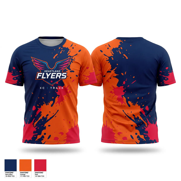Short Sleeve Performance Shirt, Heartland Flyers, Track & Field, Teamtime, Team time, sublimation, custom sports apparel, team uniforms, spirit wear, spiritwear, sports uniforms, custom shirts, team store, custom team store, fundraiser sports, apparel fundraiser