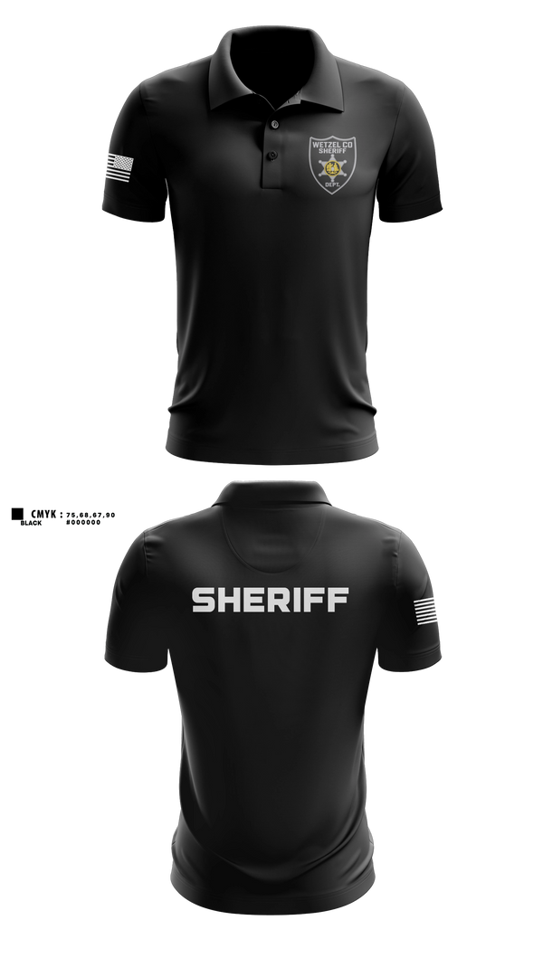 Short Sleeve Performance Polo, Wetzel County Sheriff, Police, Teamtime, Team time, sublimation, custom sports apparel, team uniforms, spirit wear, spiritwear, sports uniforms, custom shirts, team store, custom team store, fundraiser sports, apparel fundraiser