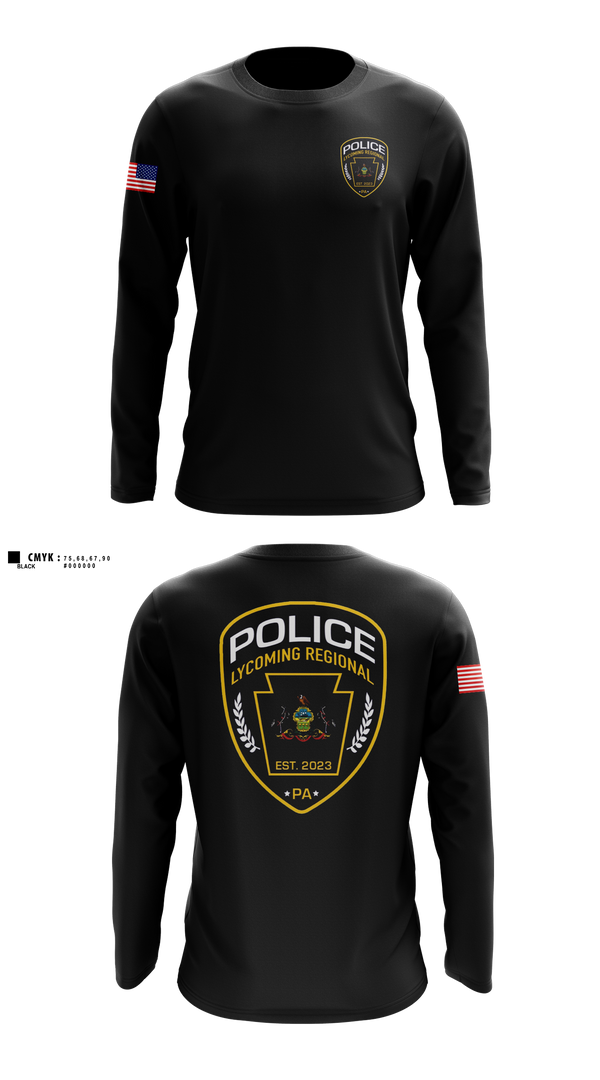 Long Sleeve Performance Shirt, Lycoming Regional Police Department, Police, Teamtime, Team time, sublimation, custom sports apparel, team uniforms, spirit wear, spiritwear, sports uniforms, custom shirts, team store, custom team store, fundraiser sports, apparel fundraiser