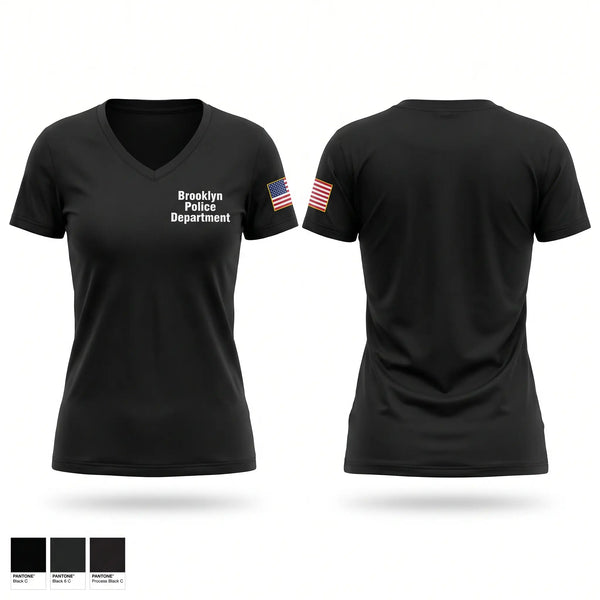 Womens Short Sleeve Vneck Shirt, Brooklyn Police Department, Police, Teamtime, Team time, sublimation, custom sports apparel, team uniforms, spirit wear, spiritwear, sports uniforms, custom shirts, team store, custom team store, fundraiser sports, apparel fundraiser