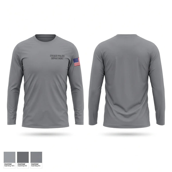 Long Sleeve Performance Shirt, Cresco Police Department, Police, Teamtime, Team time, sublimation, custom sports apparel, team uniforms, spirit wear, spiritwear, sports uniforms, custom shirts, team store, custom team store, fundraiser sports, apparel fundraiser