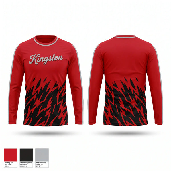 Long Sleeve Performance Shirt, Kingston Redskins, Baseball, Teamtime, Team time, sublimation, custom sports apparel, team uniforms, spirit wear, spiritwear, sports uniforms, custom shirts, team store, custom team store, fundraiser sports, apparel fundraiser