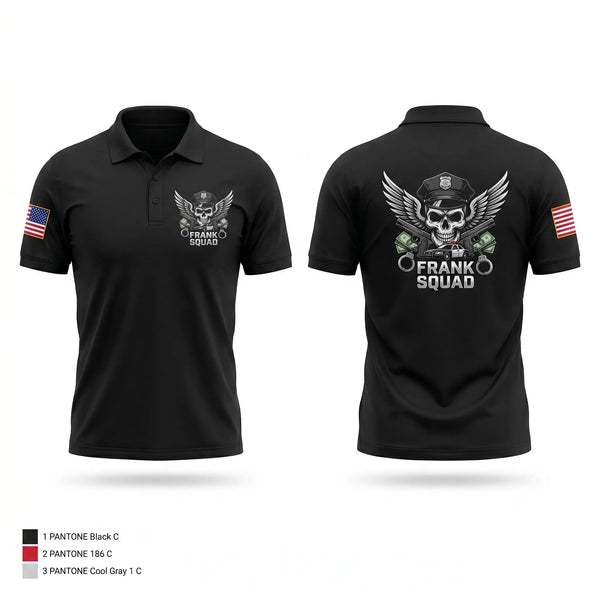 Short Sleeve Performance Polo, Frank Squad, Police, Teamtime, Team time, sublimation, custom sports apparel, team uniforms, spirit wear, spiritwear, sports uniforms, custom shirts, team store, custom team store, fundraiser sports, apparel fundraiser