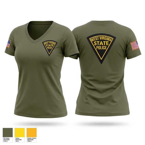 Womens Short Sleeve Vneck Shirt, West Virginia State Police, Police, Teamtime, Team time, sublimation, custom sports apparel, team uniforms, spirit wear, spiritwear, sports uniforms, custom shirts, team store, custom team store, fundraiser sports, apparel fundraiser