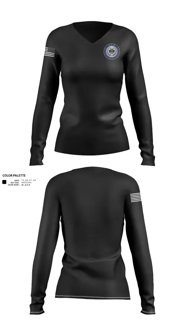 Womens Long Sleeve Vneck Shirt, 3rd Division CIU, Police, Teamtime, Team time, sublimation, custom sports apparel, team uniforms, spirit wear, spiritwear, sports uniforms, custom shirts, team store, custom team store, fundraiser sports, apparel fundraiser